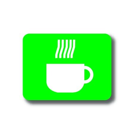 Ergomat 12in x 9in RECTANGLE SIGNS - Hot Beverage DSV-SIGN 108 #2375 -UEN